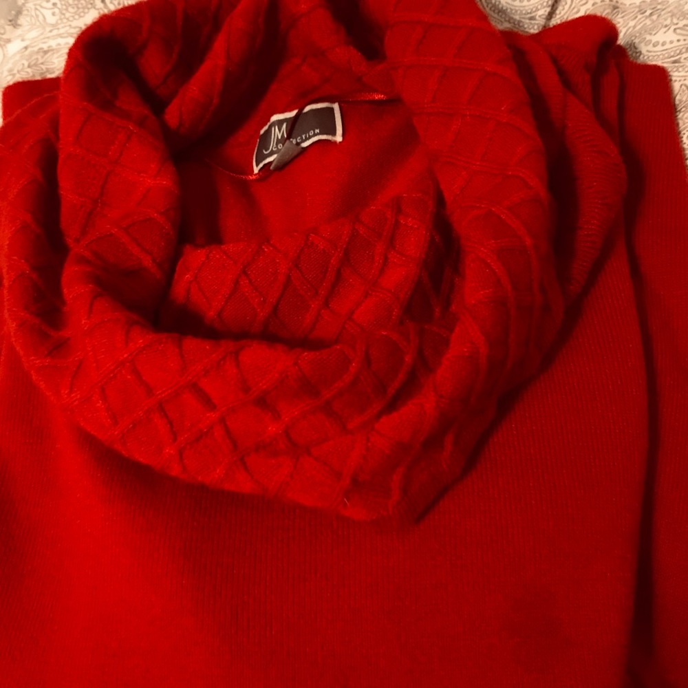 JM Collection Red Sweater Size L